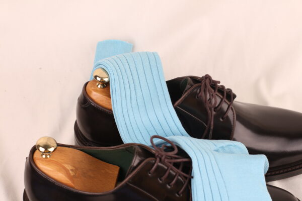 NEW! Blue Ribbed Cotton Socks - Image 5