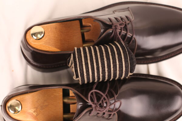 Beige Black Shadow Striped Cotton Socks