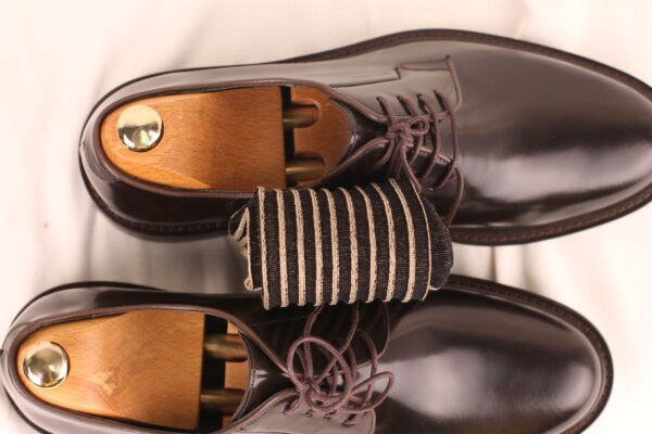 Beige Black Shadow Striped Cotton Socks - Image 8