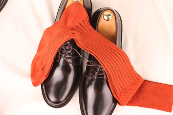 NEW! Taba Brown Ribbed Cotton Socks - Image 4