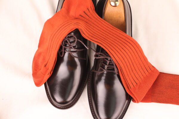 NEW! Taba Brown Ribbed Cotton Socks - Image 5