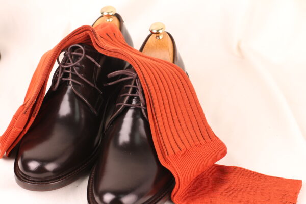 NEW! Taba Brown Ribbed Cotton Socks - Image 6