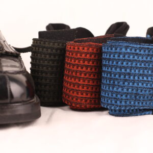 Black Striped Textured Cotton Socks