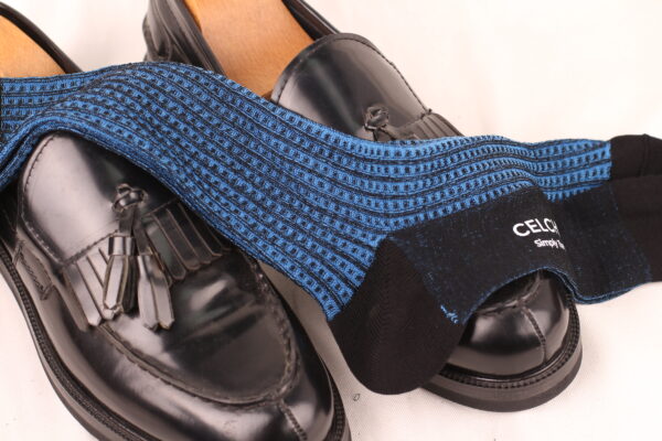 Black blue cotton socks