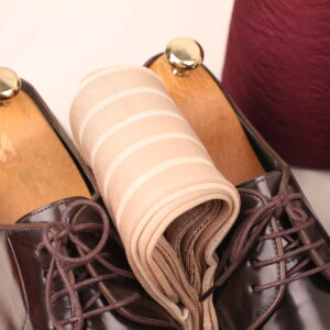 BEIGE IVORY OVER THE CALF SHADOW STRIPE