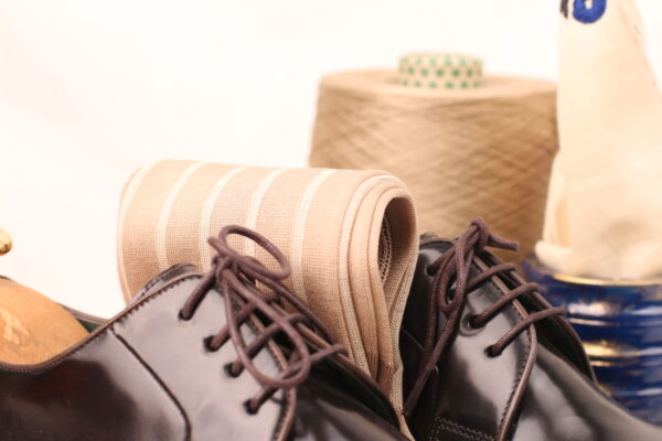 BEIGE IVORY OVER THE CALF SHADOW STRIPE - Image 2