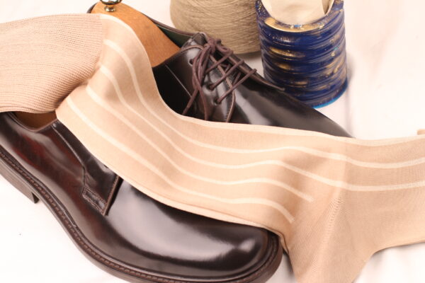BEIGE IVORY OVER THE CALF SHADOW STRIPE - Image 4