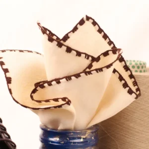 Handcrafted Beige linen handkerchief pocket square