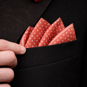 Celchuk Pink dots mens silk pocket square