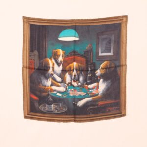 dogs play poker silk pocket squares