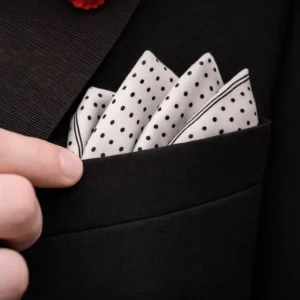 Celchuk white Silk pocket sqaures