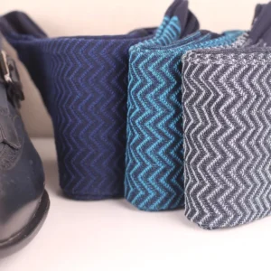 Navy Blue Zig Zag cotton mens socks