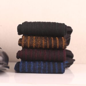 Black Shadow Striped Cotton Socks